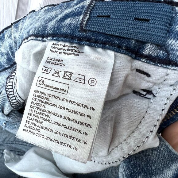 H&M Kids Acid Wash Distressed Stretch Jeans Size 10-11 (EUC) - Picture 5 of 7